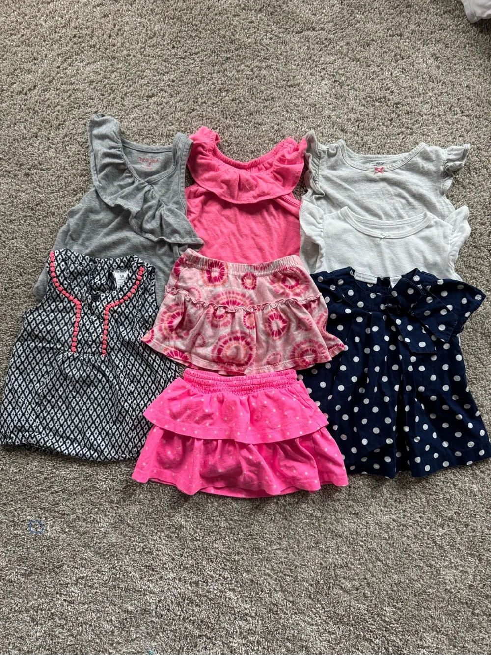 Girls 18 Month Clothing Bundle toddler girl tops, skirts outfit set playwear
